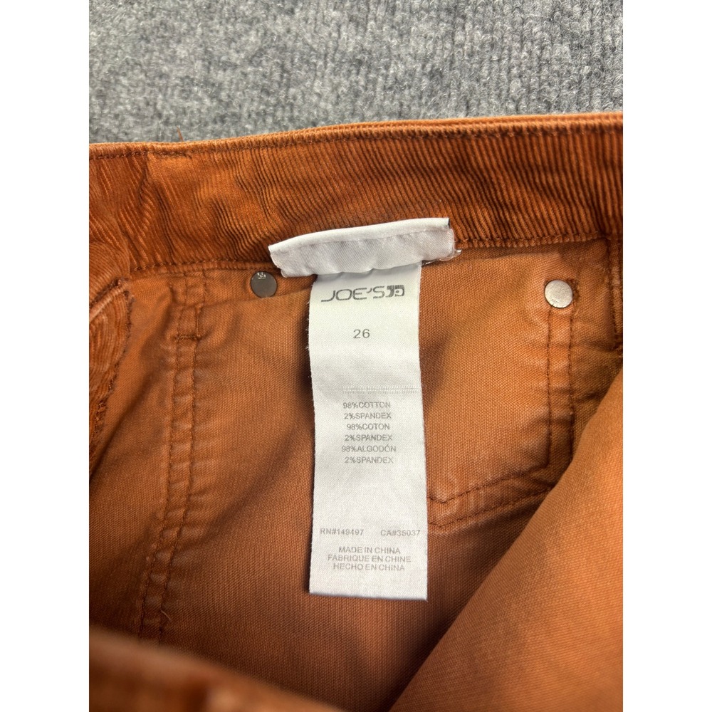 Joes Callie Corduroy Pants Womens 28 Orange Straight Leg Raw Hem Patch Pocket - Picture 9 of 10